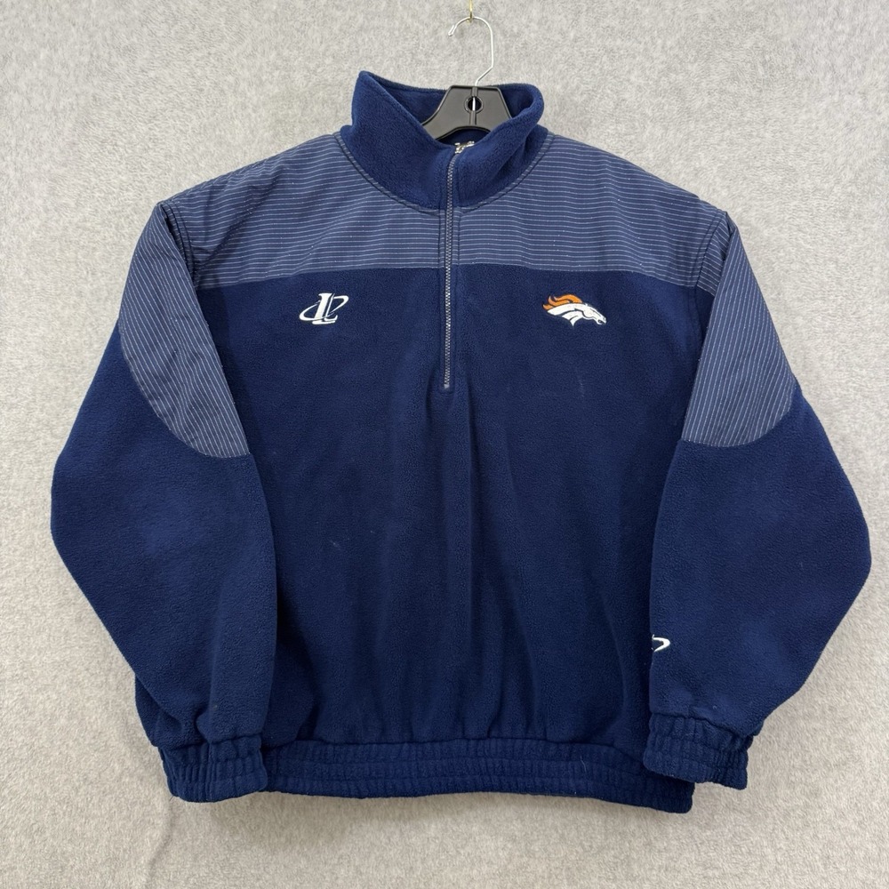Denver Broncos Jacket Men's XL Blue NFL Pro Line Logo Athletic Fleece Pullover